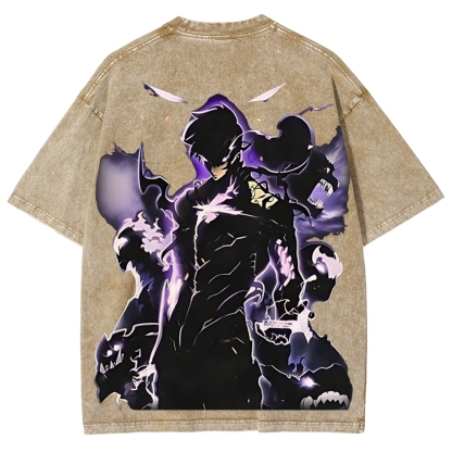 Arise Solo Leveling Pinted Unisex Washed T-Shirt 2603001264