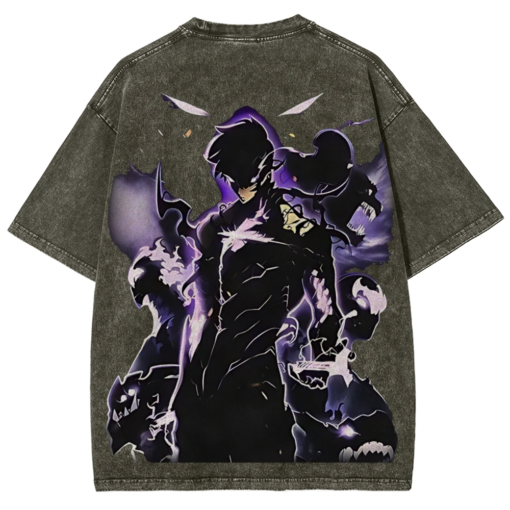 Arise Solo Leveling Pinted Unisex Washed T-Shirt 2603001264