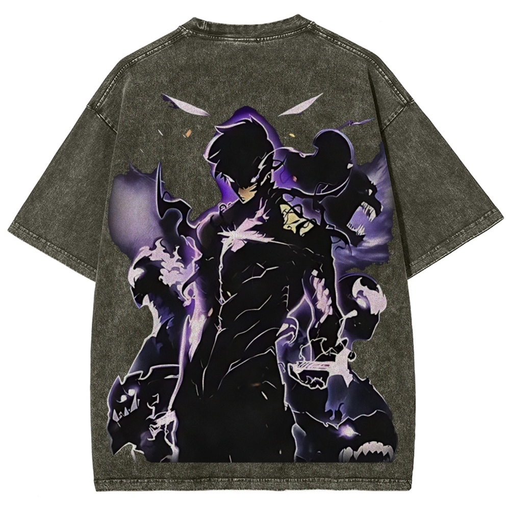 Arise Solo Leveling Pinted Unisex Washed T-Shirt 2603001264