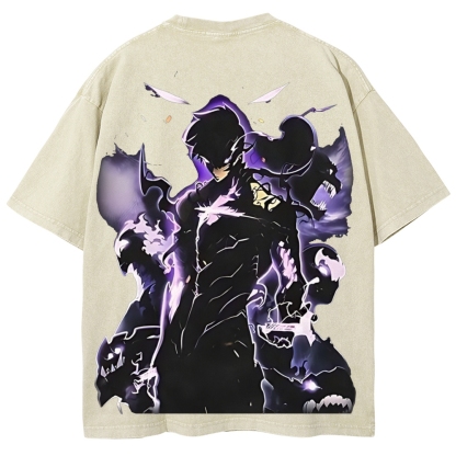 Arise Solo Leveling Pinted Unisex Washed T-Shirt 2603001264