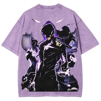 Arise Solo Leveling Pinted Unisex Washed T-Shirt 2603001264