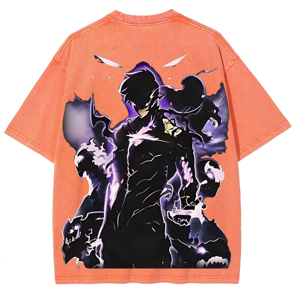 Arise Solo Leveling Pinted Unisex Washed T-Shirt 2603001264