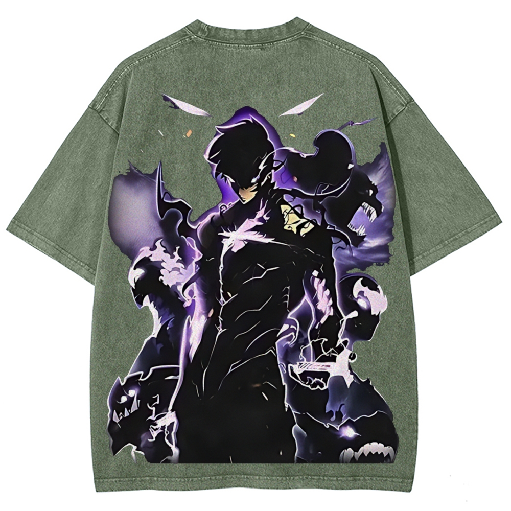 Arise Solo Leveling Pinted Unisex Washed T-Shirt 2603001264