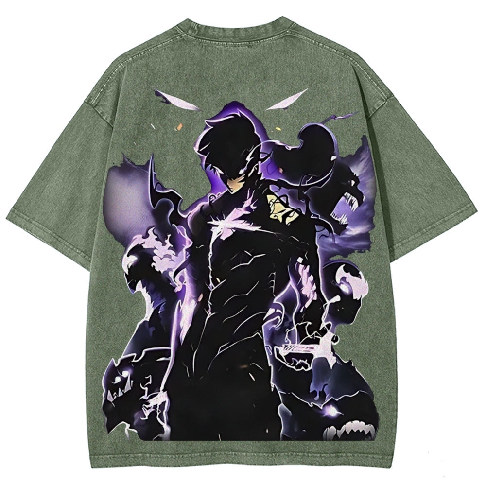 Arise Solo Leveling Pinted Unisex Washed T-Shirt 2603001264