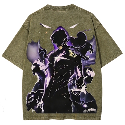 Arise Solo Leveling Pinted Unisex Washed T-Shirt 2603001264