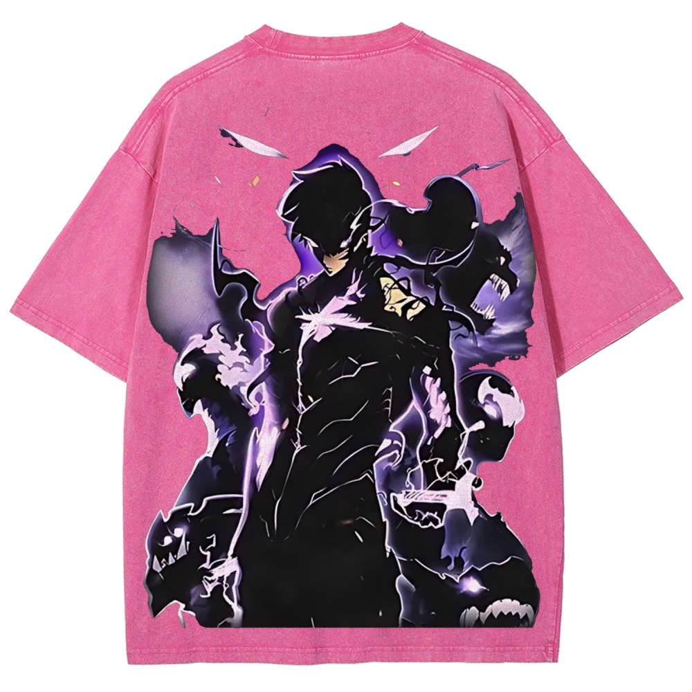 Arise Solo Leveling Pinted Unisex Washed T-Shirt 2603001264