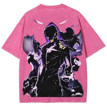 Arise Solo Leveling Pinted Unisex Washed T-Shirt 2603001264