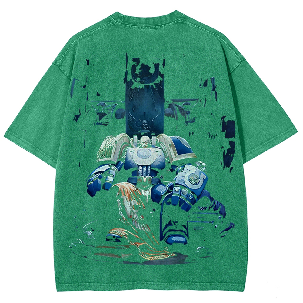 Warhammer 40K Ultramarines Printed Unisex Washed T-Shirt