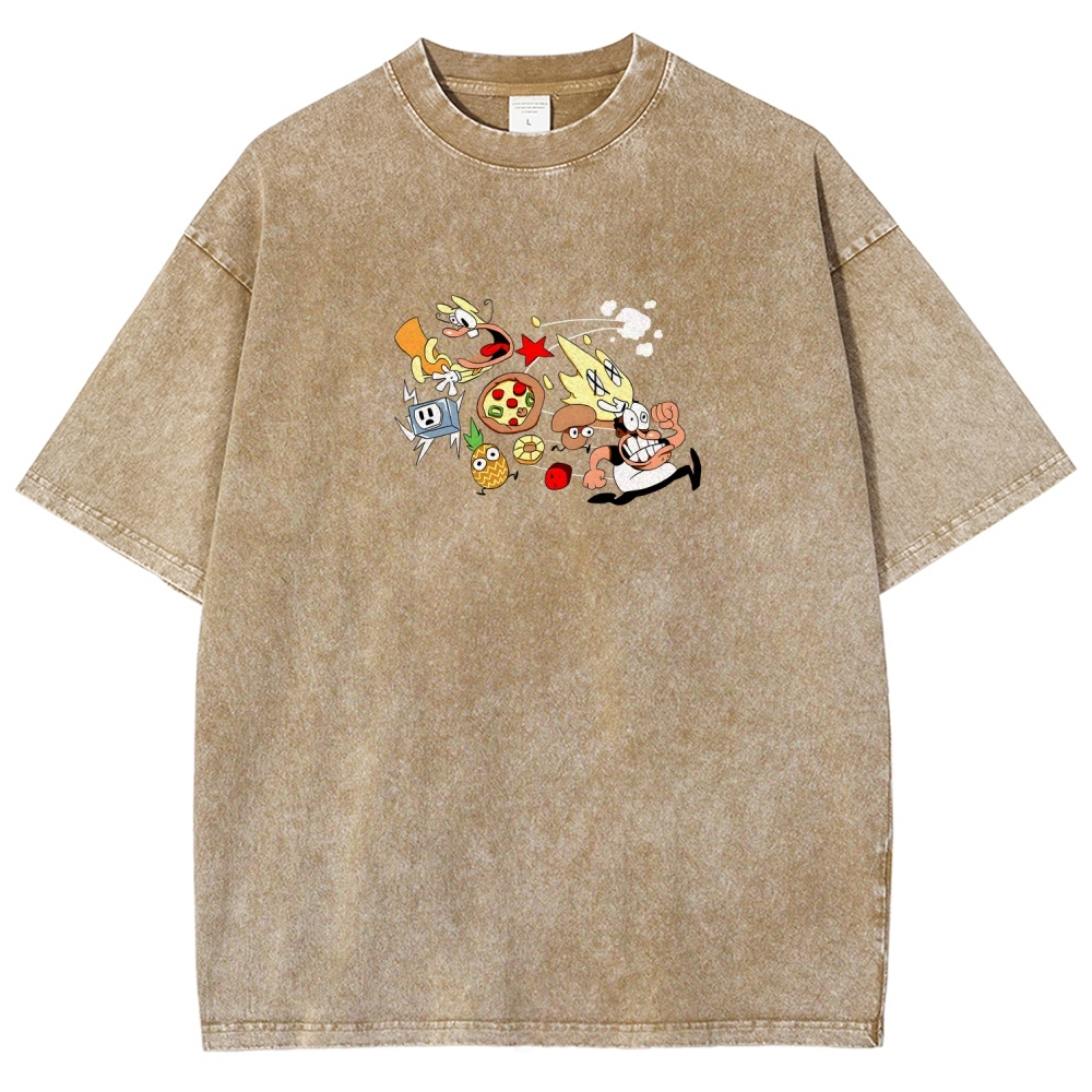 Pizza Tower Unisex Fit Washed T-Shirt 2603003028