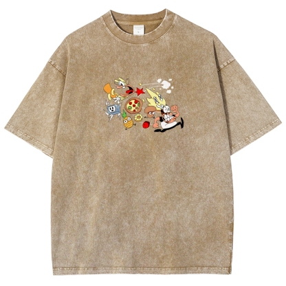 Pizza Tower Unisex Fit Washed T-Shirt 2603003028