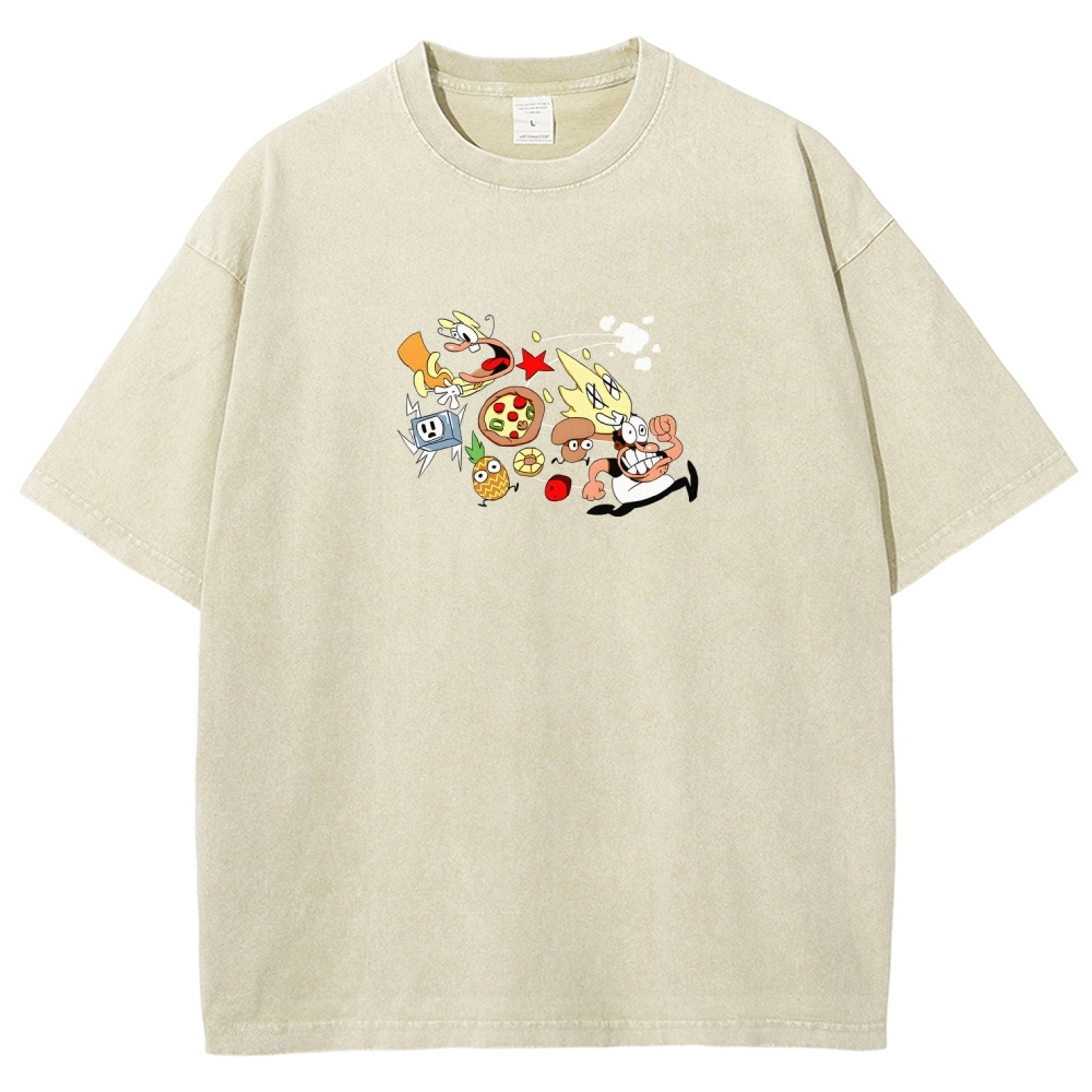 Pizza Tower Unisex Fit Washed T-Shirt 2603003028