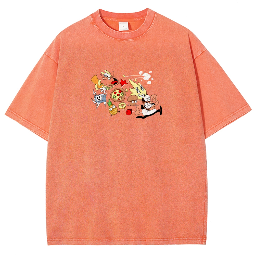 Pizza Tower Unisex Fit Washed T-Shirt 2603003028