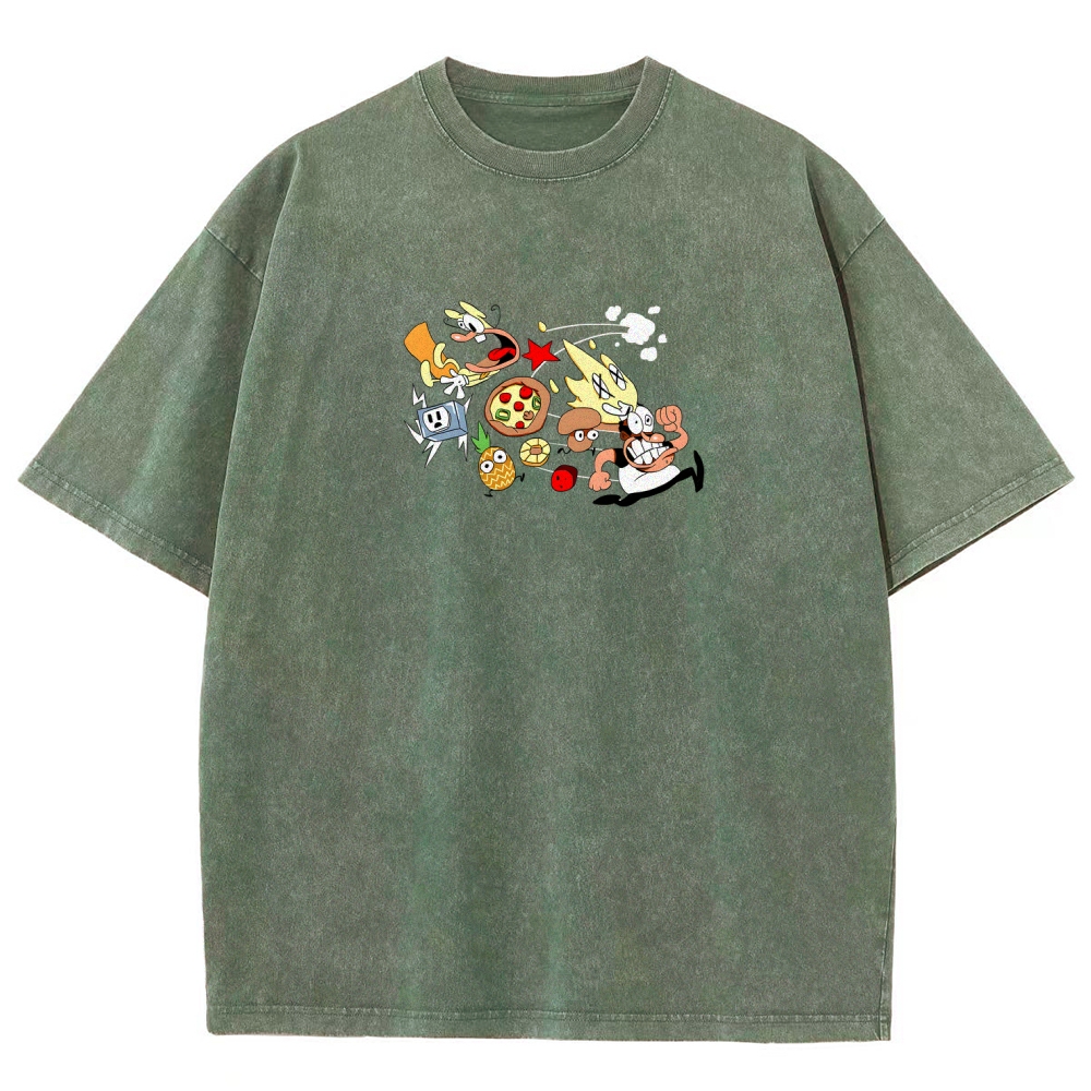 Pizza Tower Unisex Fit Washed T-Shirt 2603003028