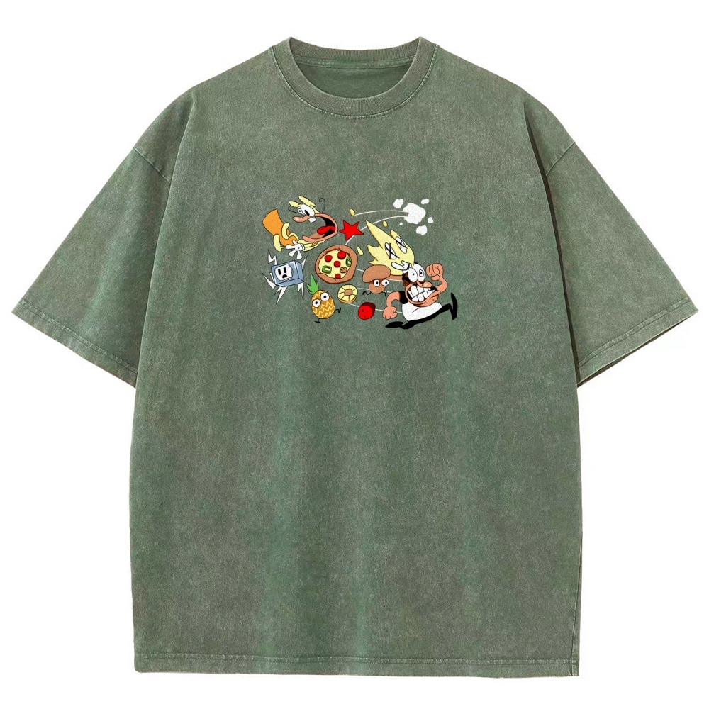 Pizza Tower Unisex Fit Washed T-Shirt 2603003028