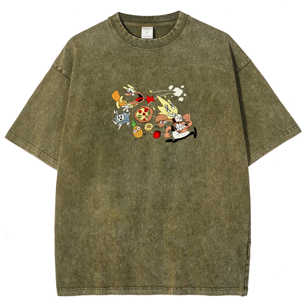 Pizza Tower Unisex Fit Washed T-Shirt 2603003028