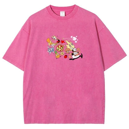 Pizza Tower Unisex Fit Washed T-Shirt 2603003028