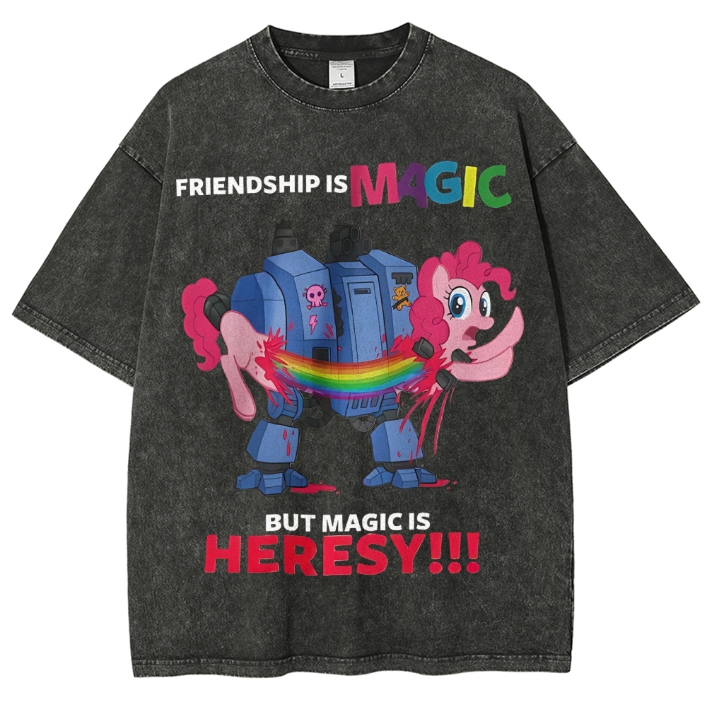 Warhammer 40K & My Little Pony Unisex Fit Washed T-Shirt 2603003572