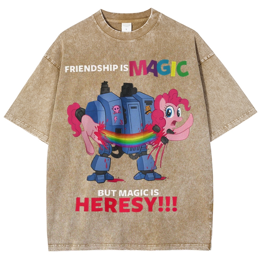Warhammer 40K & My Little Pony Unisex Fit Washed T-Shirt 2603003572