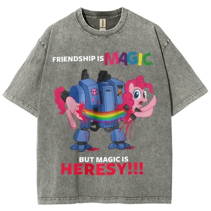Warhammer 40K & My Little Pony Unisex Fit Washed T-Shirt 2603003572