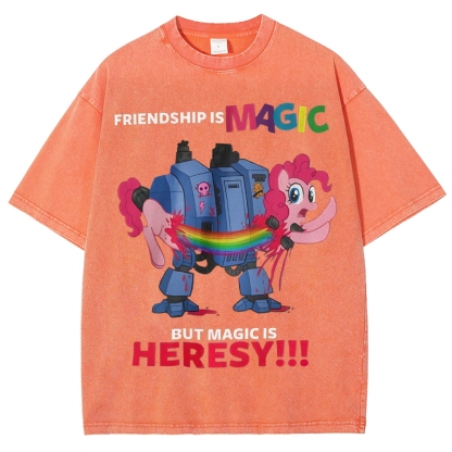 Warhammer 40K & My Little Pony Unisex Fit Washed T-Shirt 2603003572