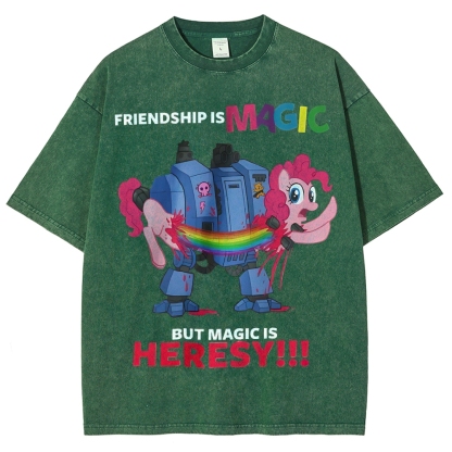 Warhammer 40K & My Little Pony Unisex Fit Washed T-Shirt 2603003572