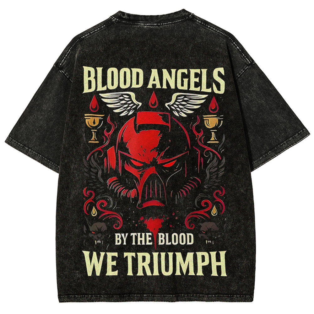 Warhammer 40K Blood Angels Printed Unisex Washed T-Shirt