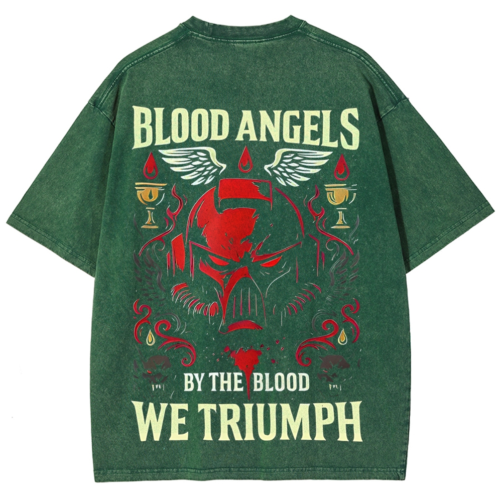 Warhammer 40K Blood Angels Printed Unisex Washed T-Shirt
