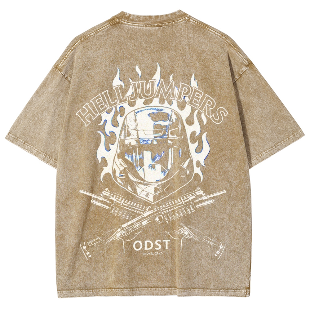 Halo Helljumpers Printed Unisex Washed T-Shirt
