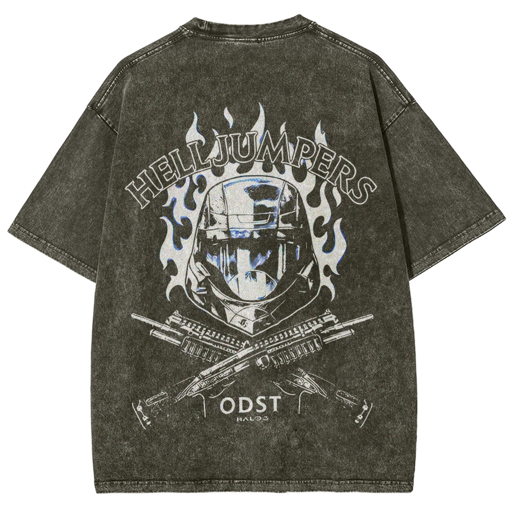 Halo Helljumpers Printed Unisex Washed T-Shirt