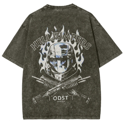 Halo Helljumpers Printed Unisex Washed T-Shirt