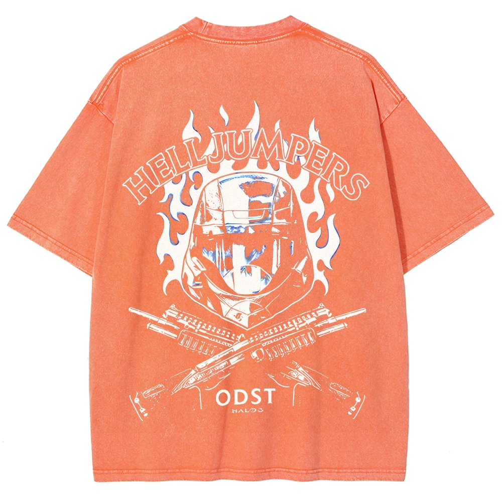 Halo Helljumpers Printed Unisex Washed T-Shirt
