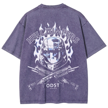 Halo Helljumpers Printed Unisex Washed T-Shirt