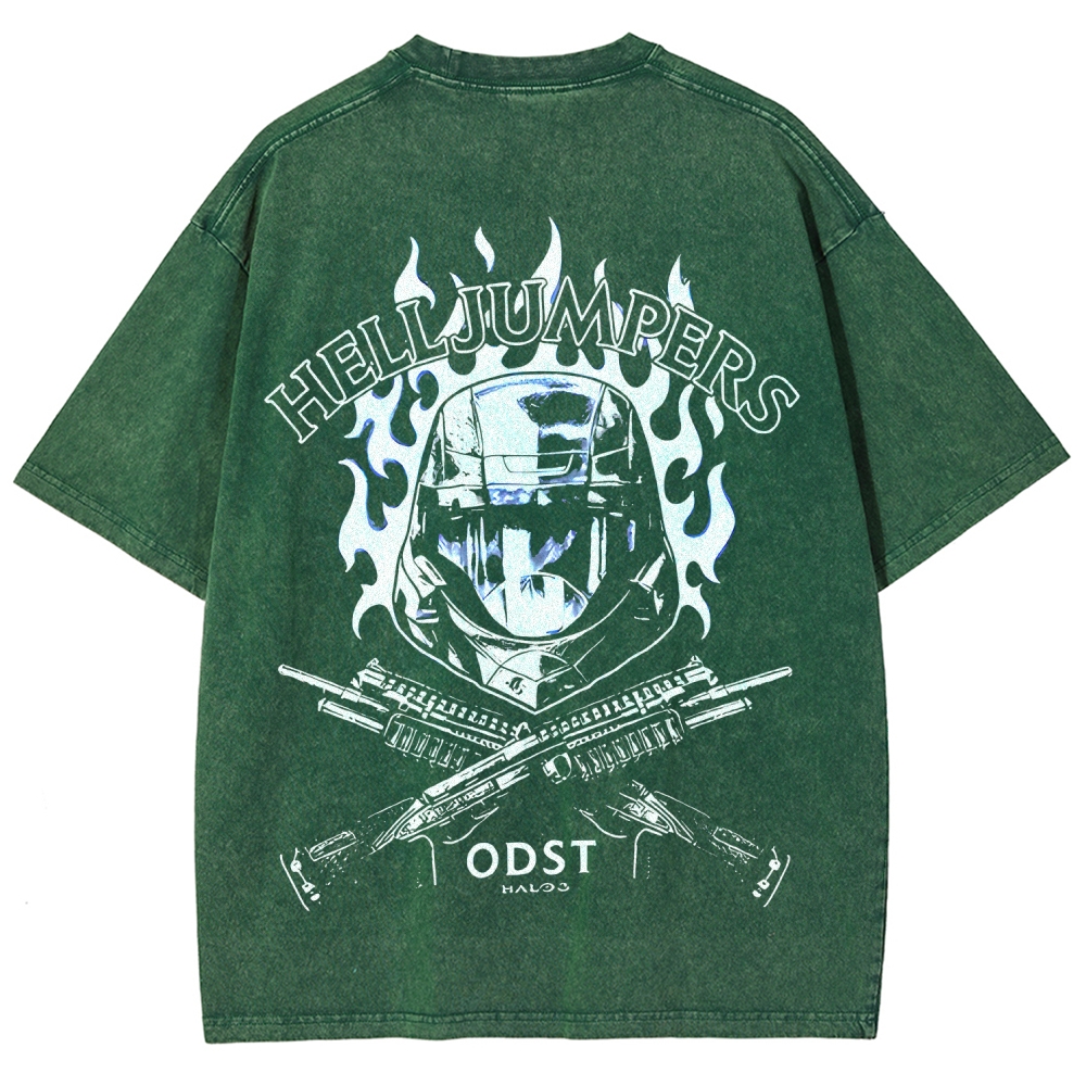 Halo Helljumpers Printed Unisex Washed T-Shirt