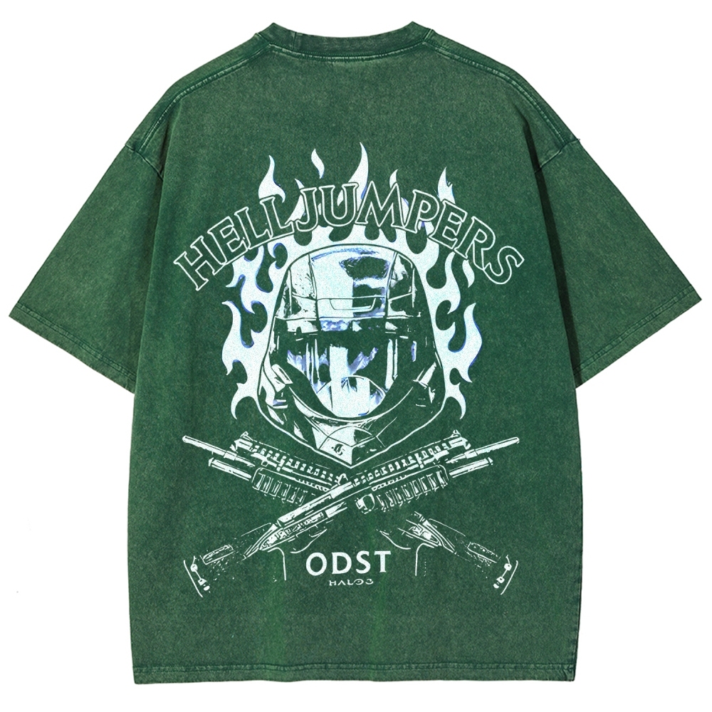 Halo Helljumpers Printed Unisex Washed T-Shirt