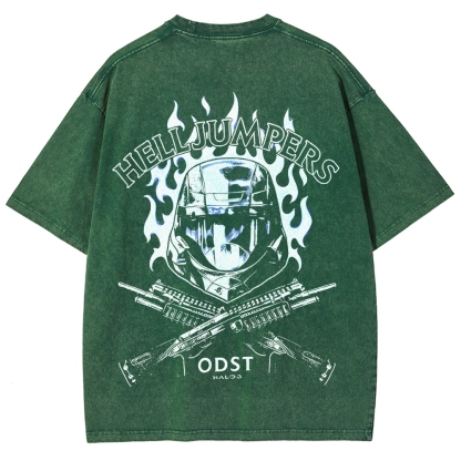 Halo Helljumpers Printed Unisex Washed T-Shirt