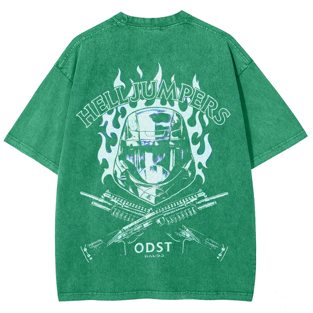 Halo Helljumpers Printed Unisex Washed T-Shirt