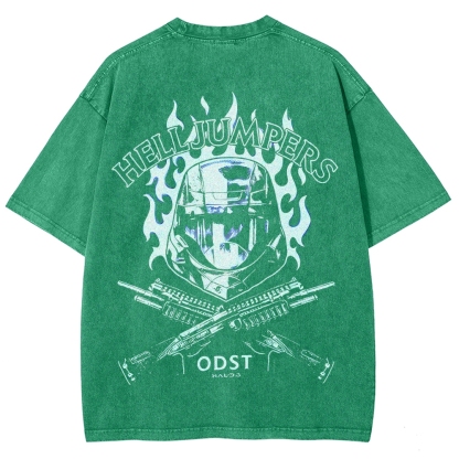 Halo Helljumpers Printed Unisex Washed T-Shirt