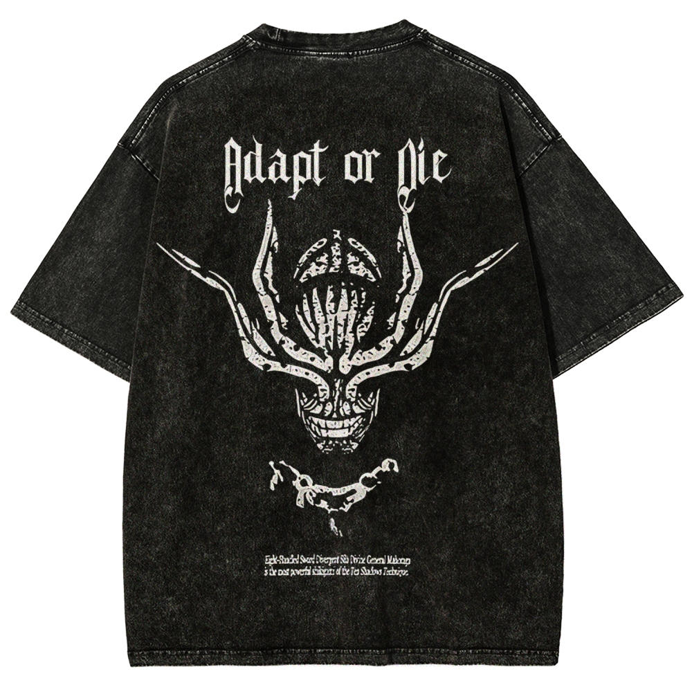 Jujutsu Kaisen Adapt or Die Printed Unisex Washed T-Shirt