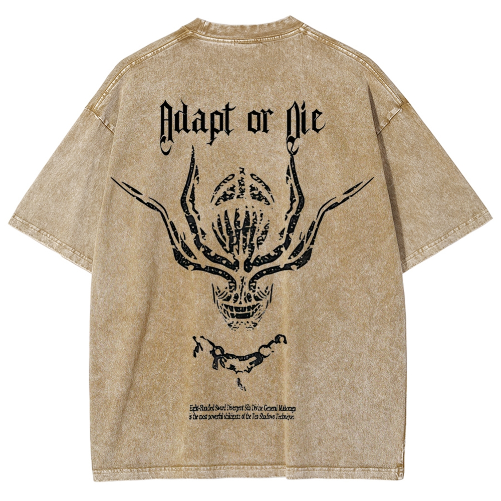 Jujutsu Kaisen Adapt or Die Printed Unisex Washed T-Shirt