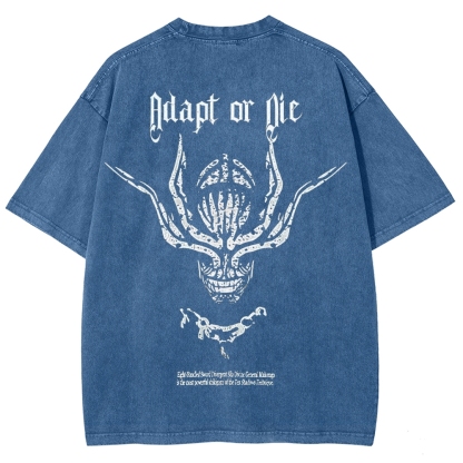 Jujutsu Kaisen Adapt or Die Printed Unisex Washed T-Shirt