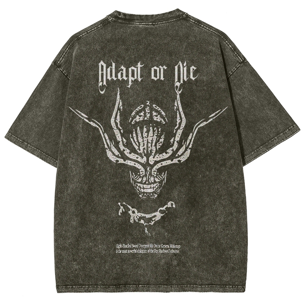 Jujutsu Kaisen Adapt or Die Printed Unisex Washed T-Shirt