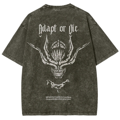 Jujutsu Kaisen Adapt or Die Printed Unisex Washed T-Shirt