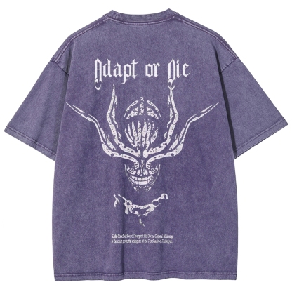 Jujutsu Kaisen Adapt or Die Printed Unisex Washed T-Shirt