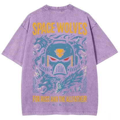 Warhammer 40K Space Wolves Printed Unisex Washed T-Shirt
