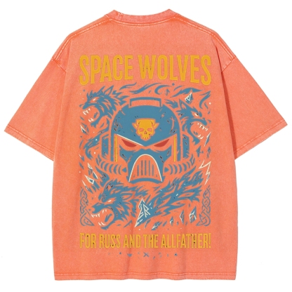 Warhammer 40K Space Wolves Printed Unisex Washed T-Shirt