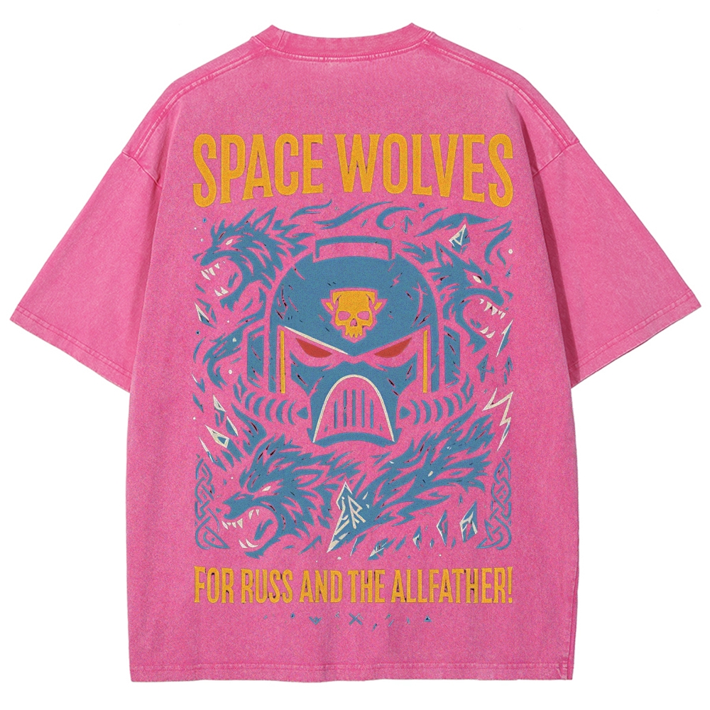 Warhammer 40K Space Wolves Printed Unisex Washed T-Shirt