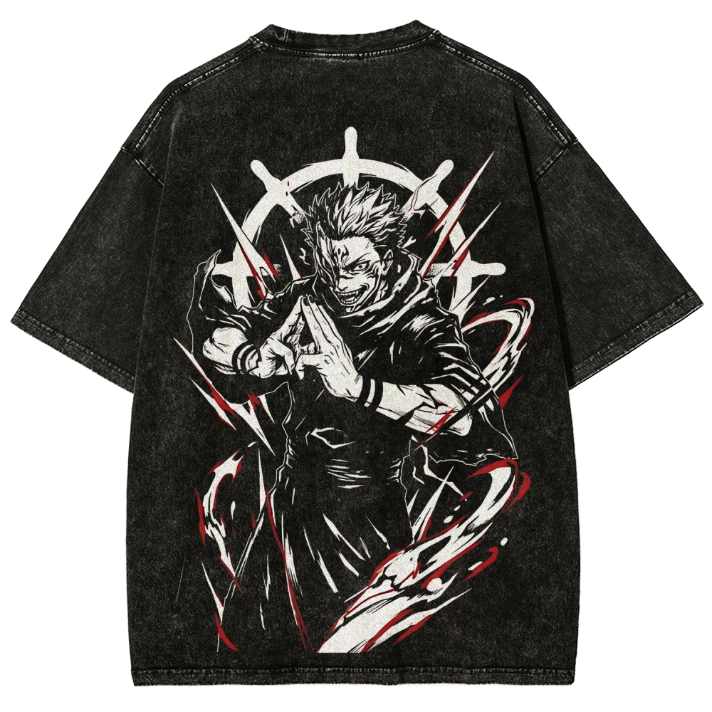 Jujutsu Kaisen Ryomen Sukuna Printed Unisex Washed T-Shirt