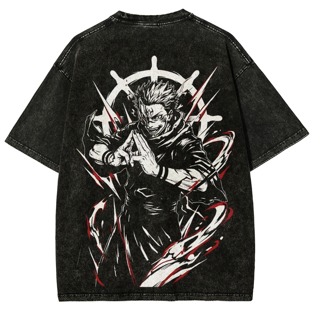 Jujutsu Kaisen Ryomen Sukuna Printed Unisex Washed T-Shirt