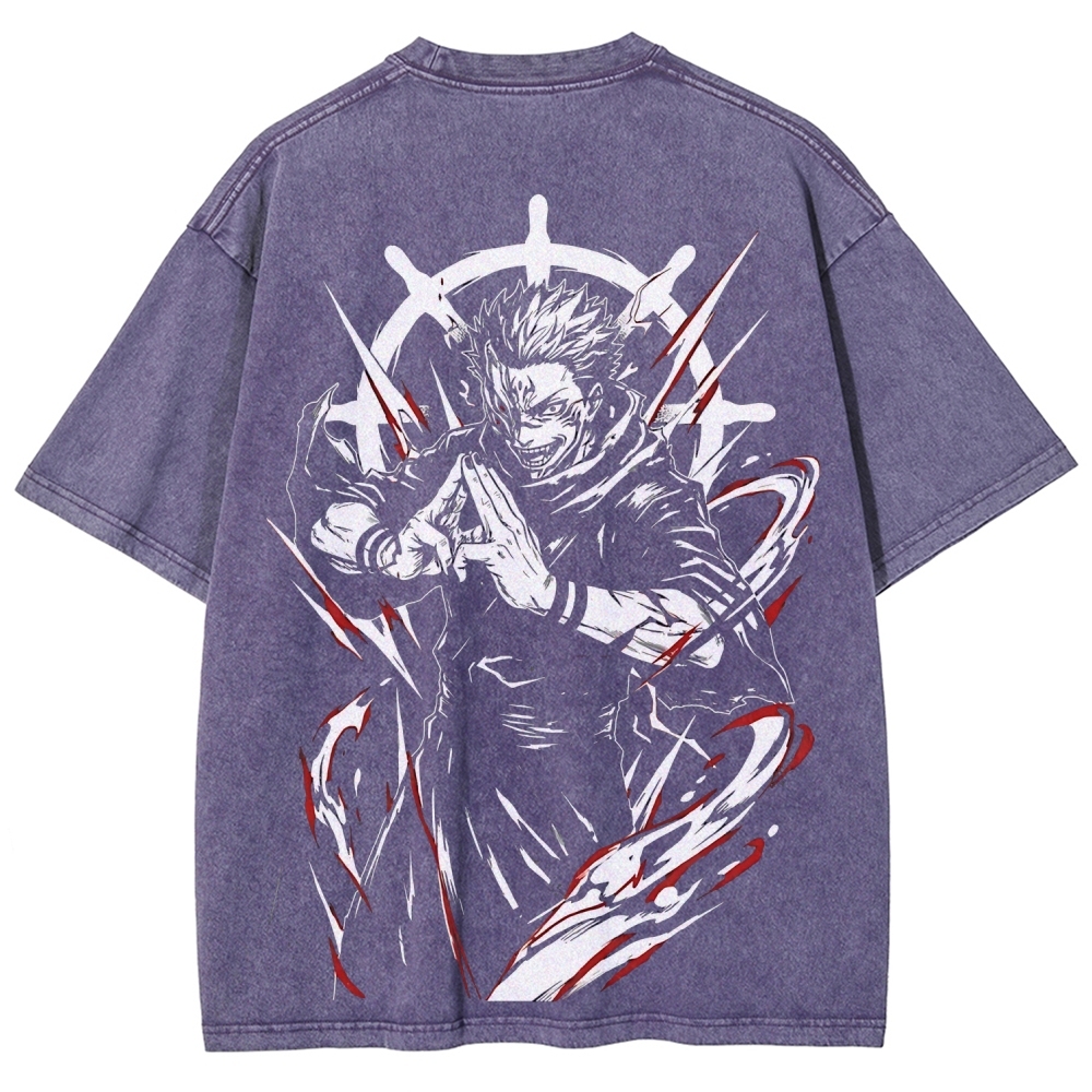 Jujutsu Kaisen Ryomen Sukuna Printed Unisex Washed T-Shirt