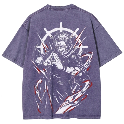 Jujutsu Kaisen Ryomen Sukuna Printed Unisex Washed T-Shirt
